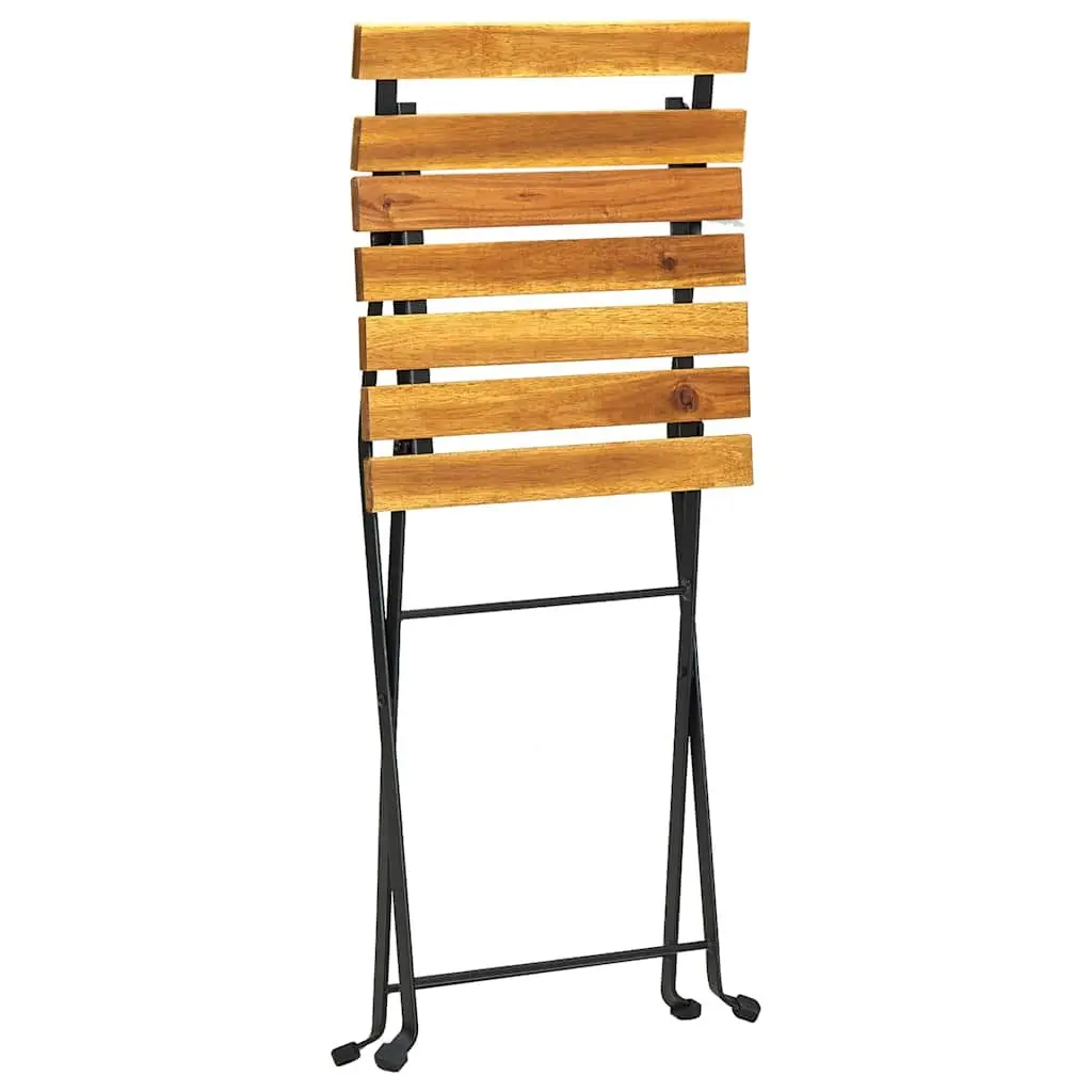 Folding Bistro Chairs Solid Acacia Wood Brown Set of 4