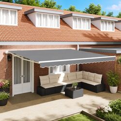 Premium Retractable Awning Frame White 400 x 350 cm