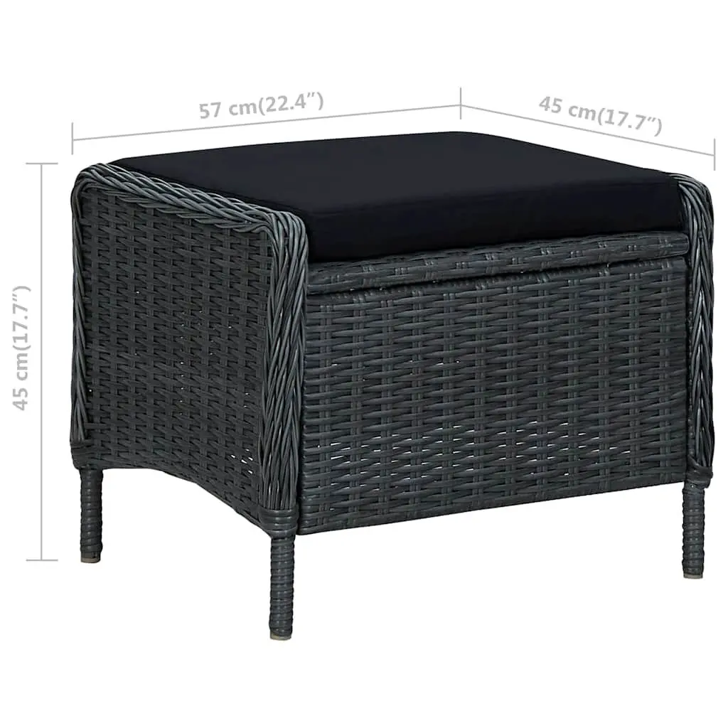 Reclining Garden Chair with Footstool