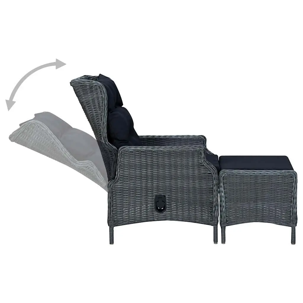 Reclining Garden Chair with Footstool