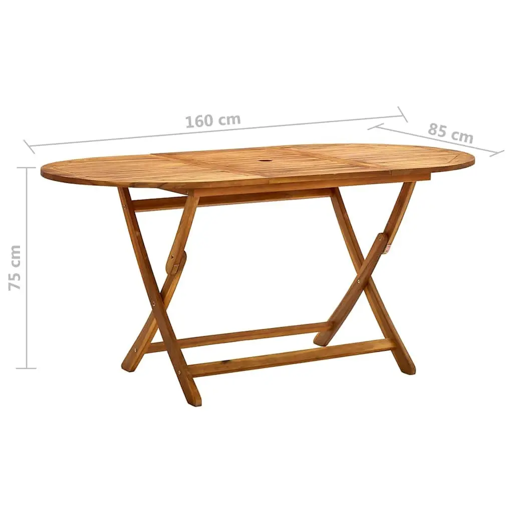Folding Garden Dining Table 160x85x75cm Brown
