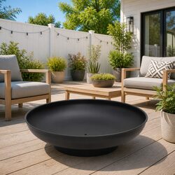 57cm Black Steel Fire Pit for Outdoor Patio Heating