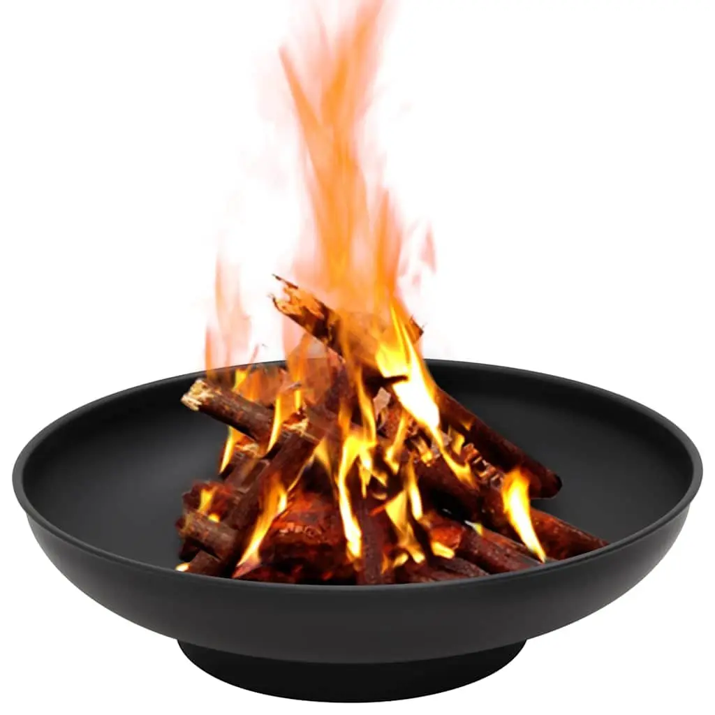 Outdoor Fire Pit Steel 57cm Black Bowl Heating Garden Patio