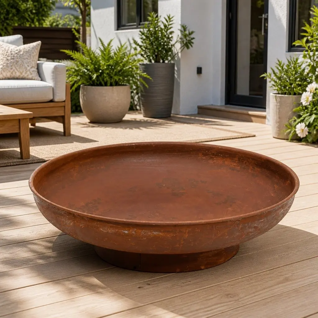 Fire Pit Steel 57 cm Brown