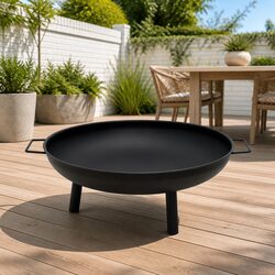 Sturdy Black Steel Fire Pit for Outdoor Heating