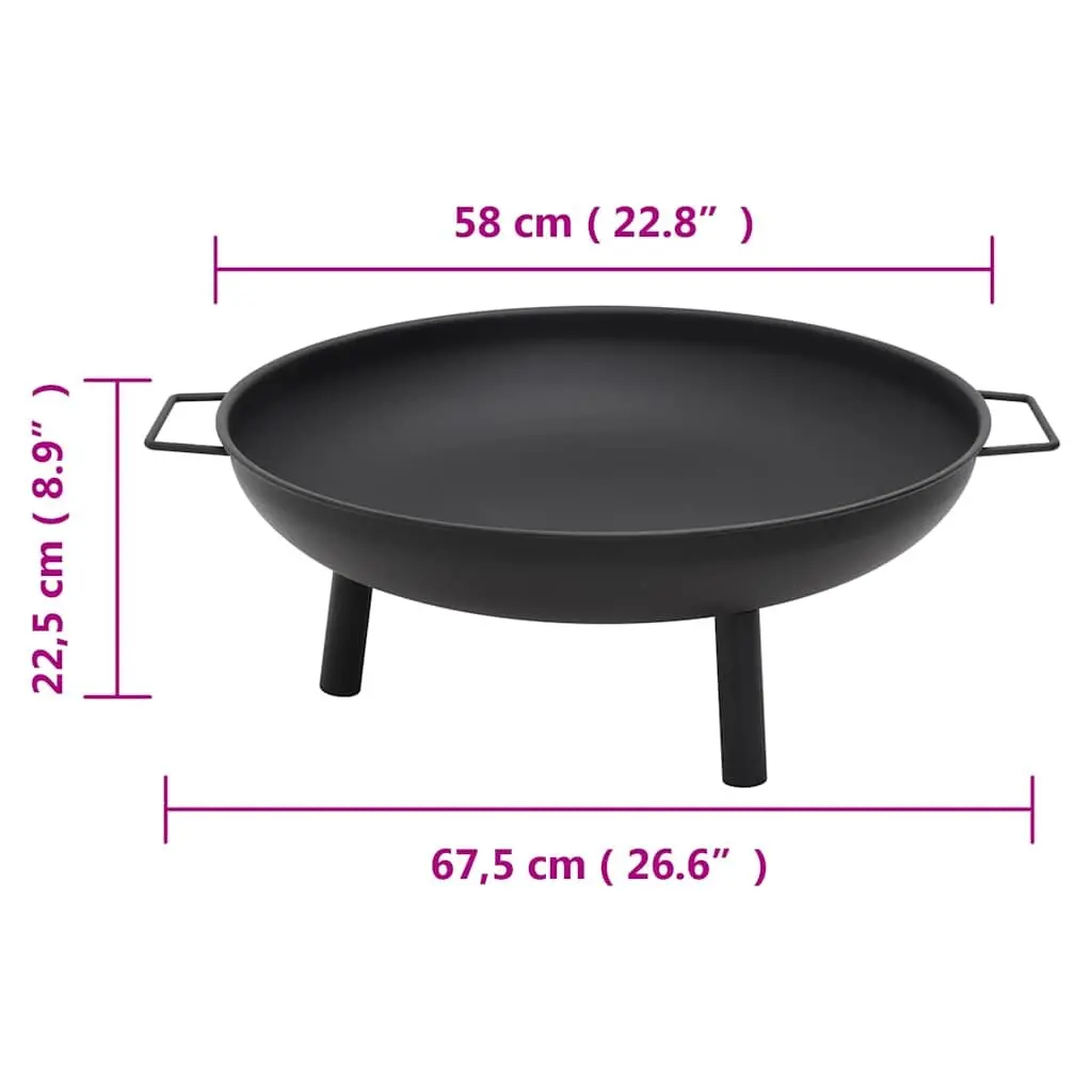 Fire Pit Steel 67.5x58x22.5 cm Black Bowl