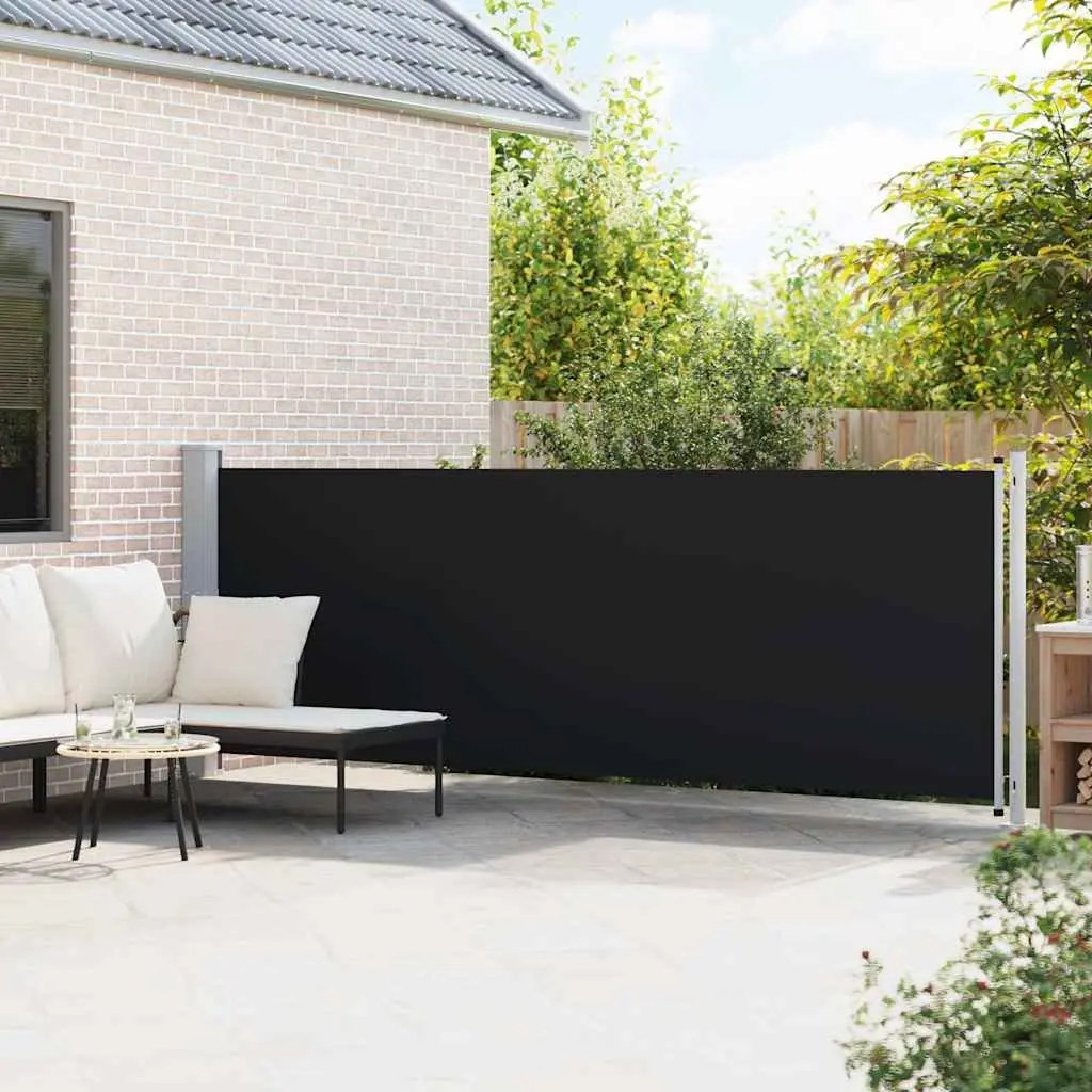 Retractable Side Awning Polyester 140x600cm Black