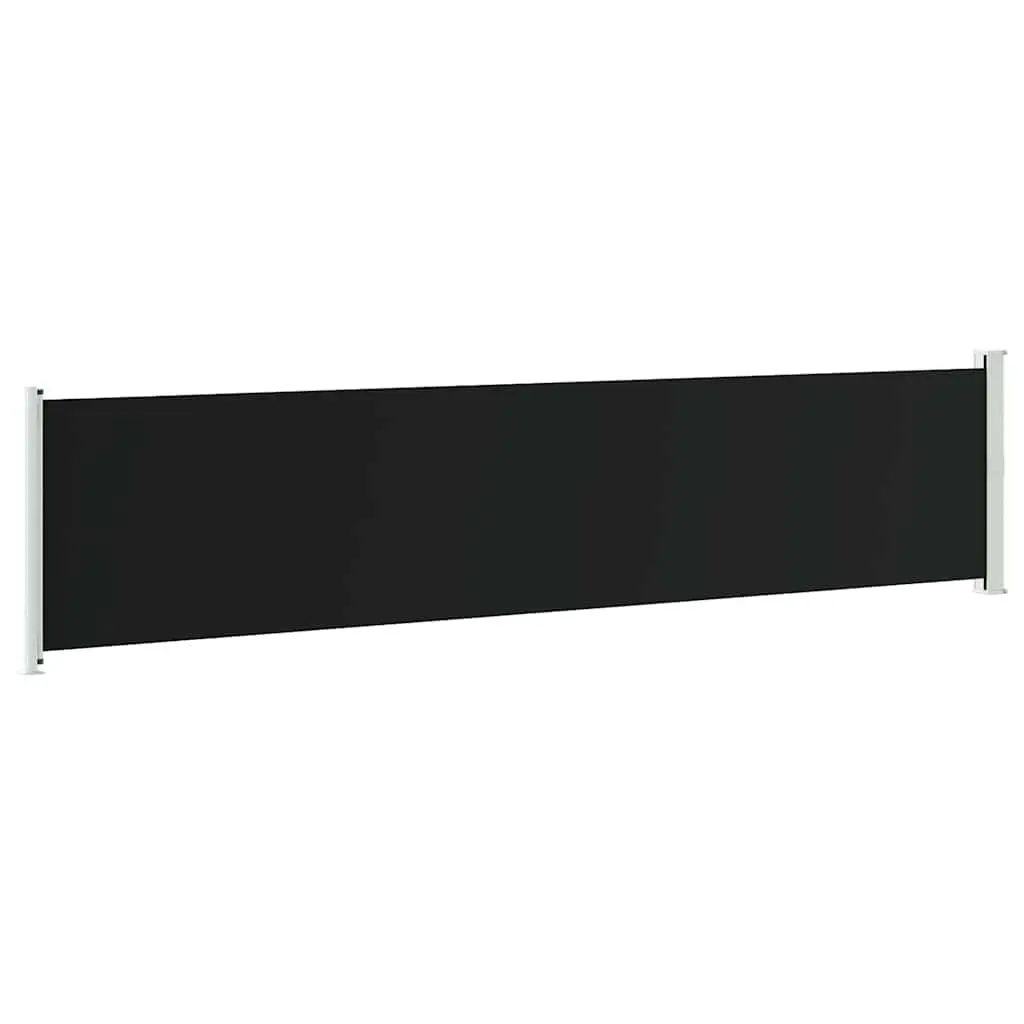 Retractable Side Awning Polyester 140x600cm Black