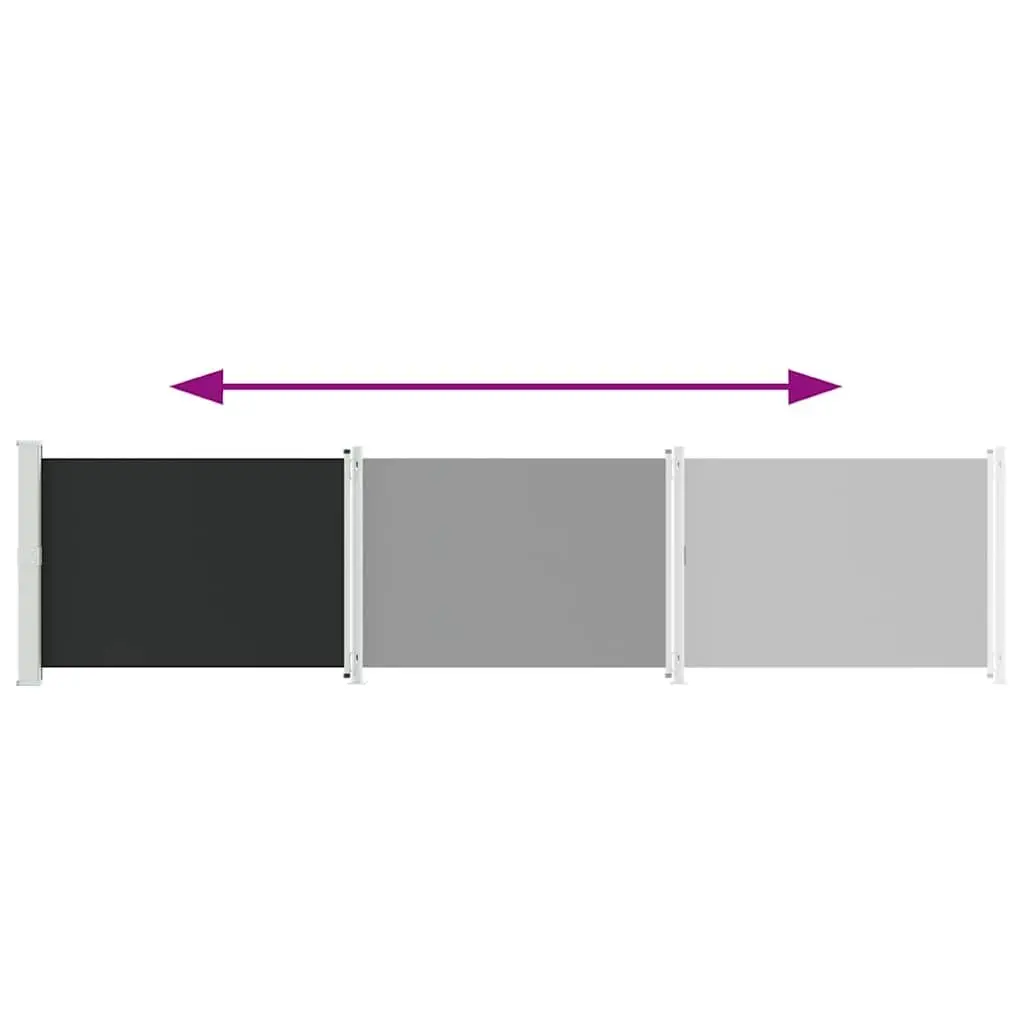 Retractable Side Awning Polyester 140x600cm Black
