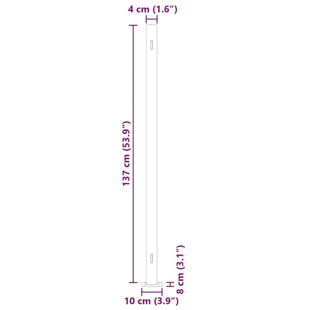 Grey Retractable Side Awning 140x600cm