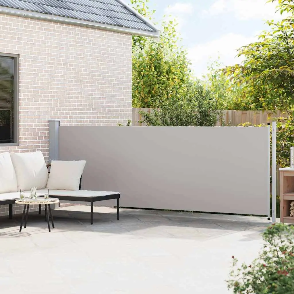 Grey Retractable Side Awning 140x600cm