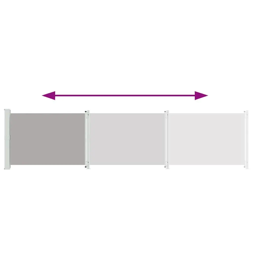 Grey Retractable Side Awning 140x600cm