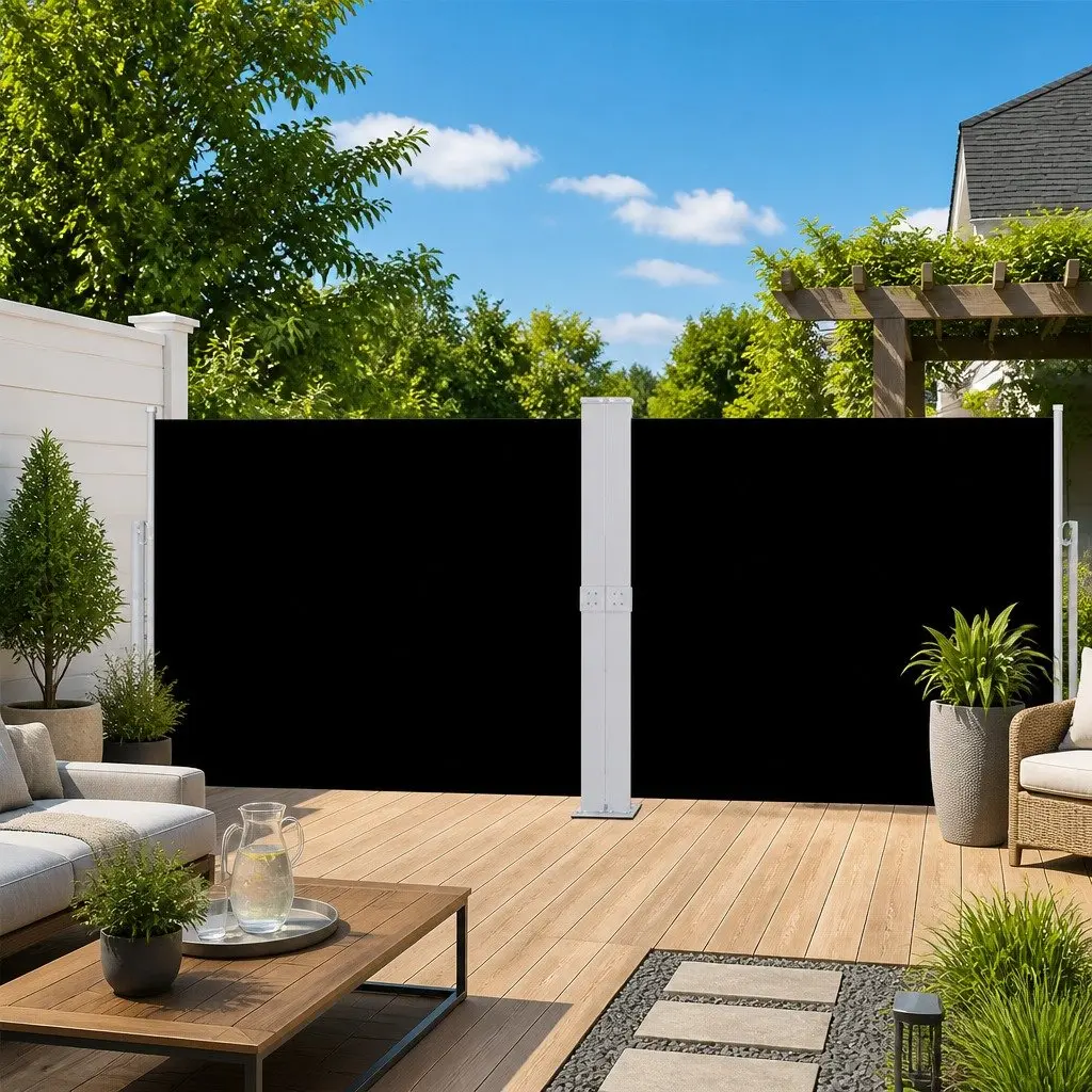 Retractable Side Awning 140x1200 cm Black