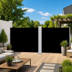 Durable Retractable Side Awning 140x1200 cm Black