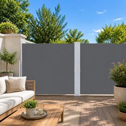 Patio Retractable Side Awning 140x1200cm Outdoor Privacy Screen Anthracite