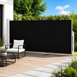 High-Quality Retractable Side Awning 180x500cm Black