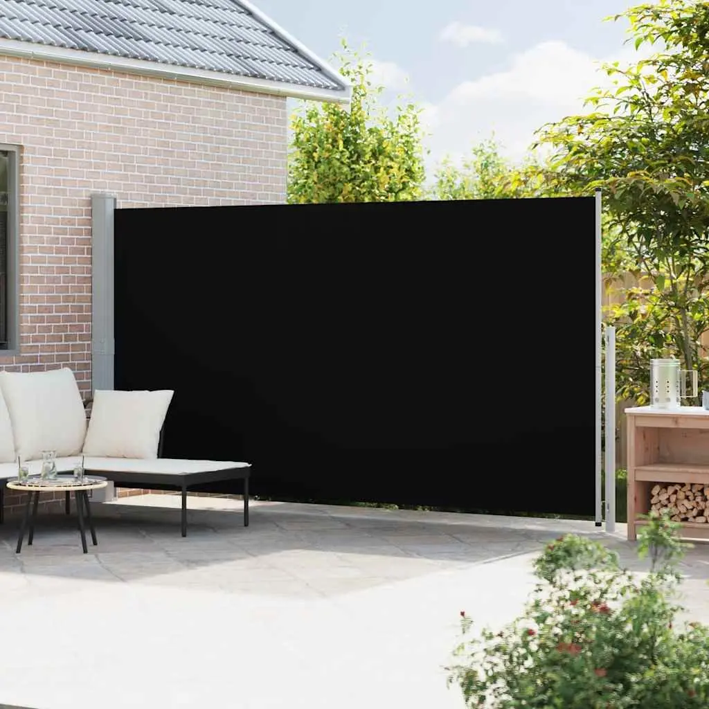 Retractable Side Awning Polyester 200x500cm Black