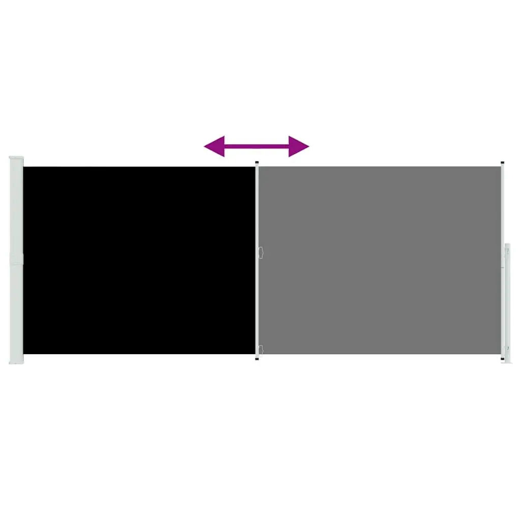 Retractable Side Awning Polyester 200x500cm Black