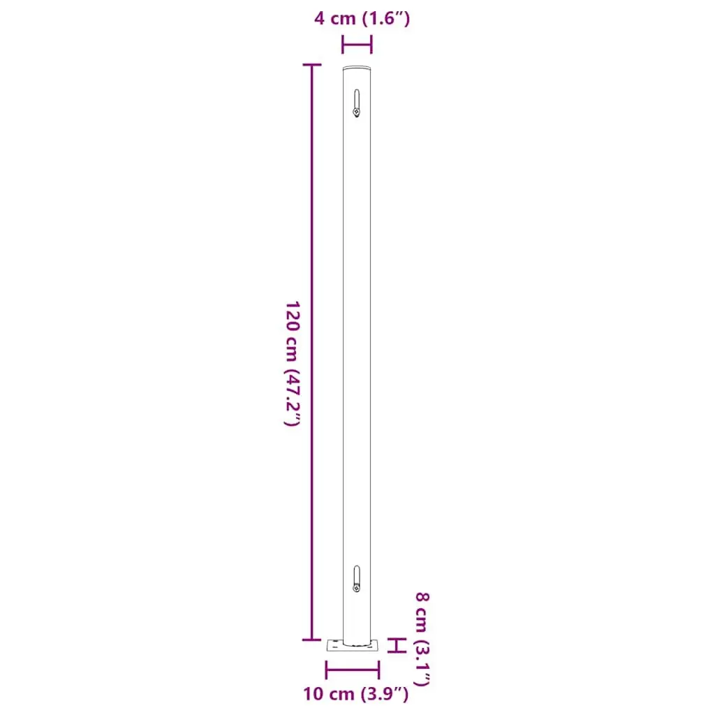 Retractable Side Awning Polyester 200x500cm Black