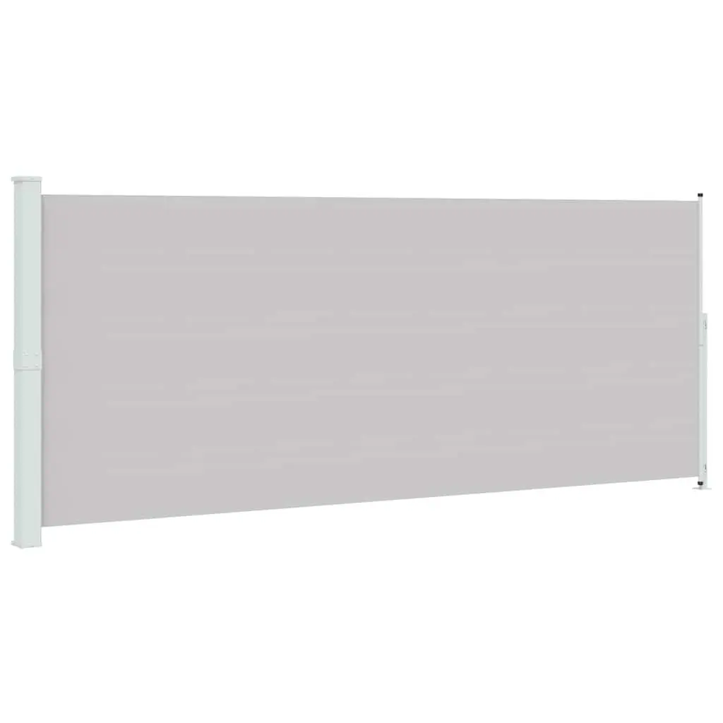 Retractable Side Awning Polyester 200x500cm Grey Outdoor Sunshade Privacy Screen
