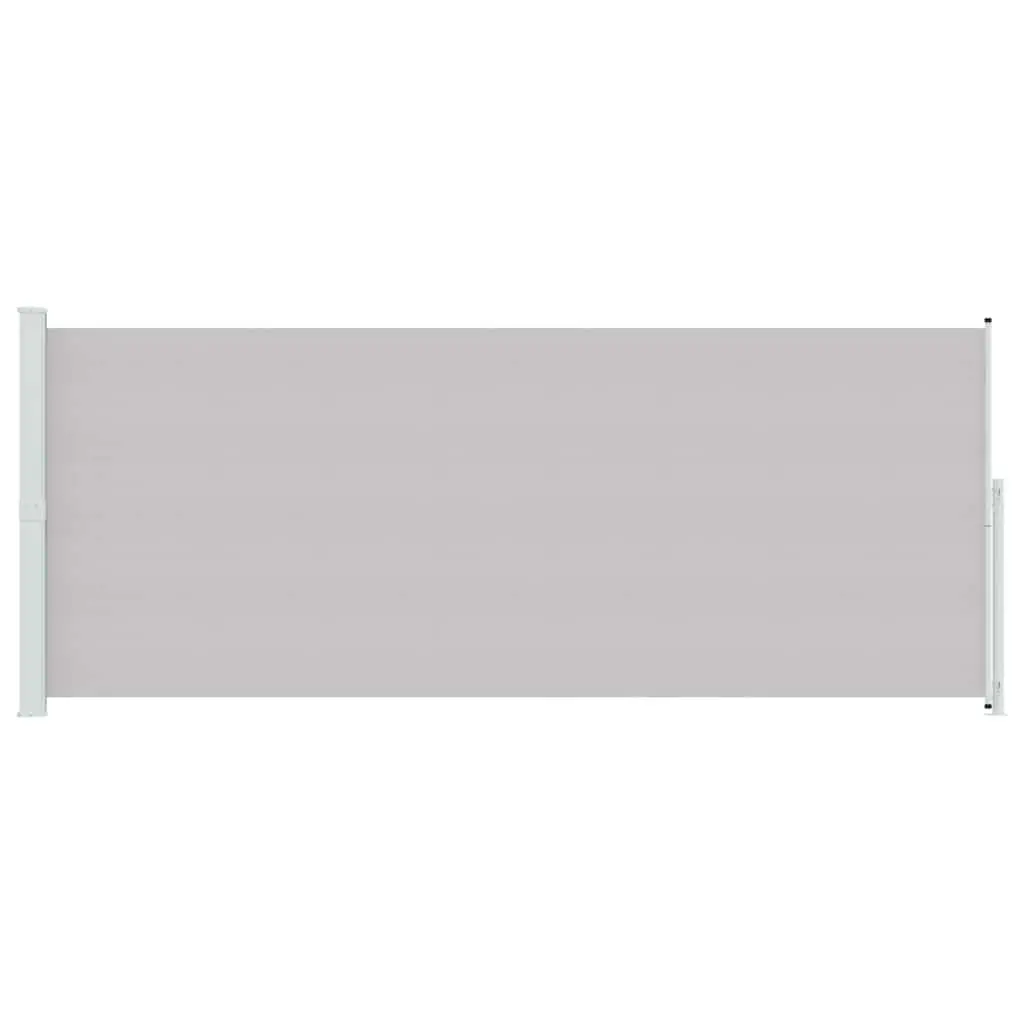 Retractable Side Awning Polyester 200x500cm Grey Outdoor Sunshade Privacy Screen