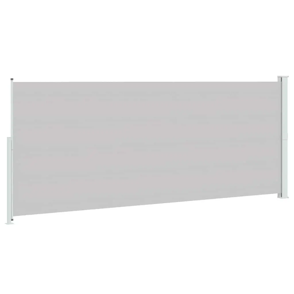 Retractable Side Awning Polyester 200x500cm Grey Outdoor Sunshade Privacy Screen