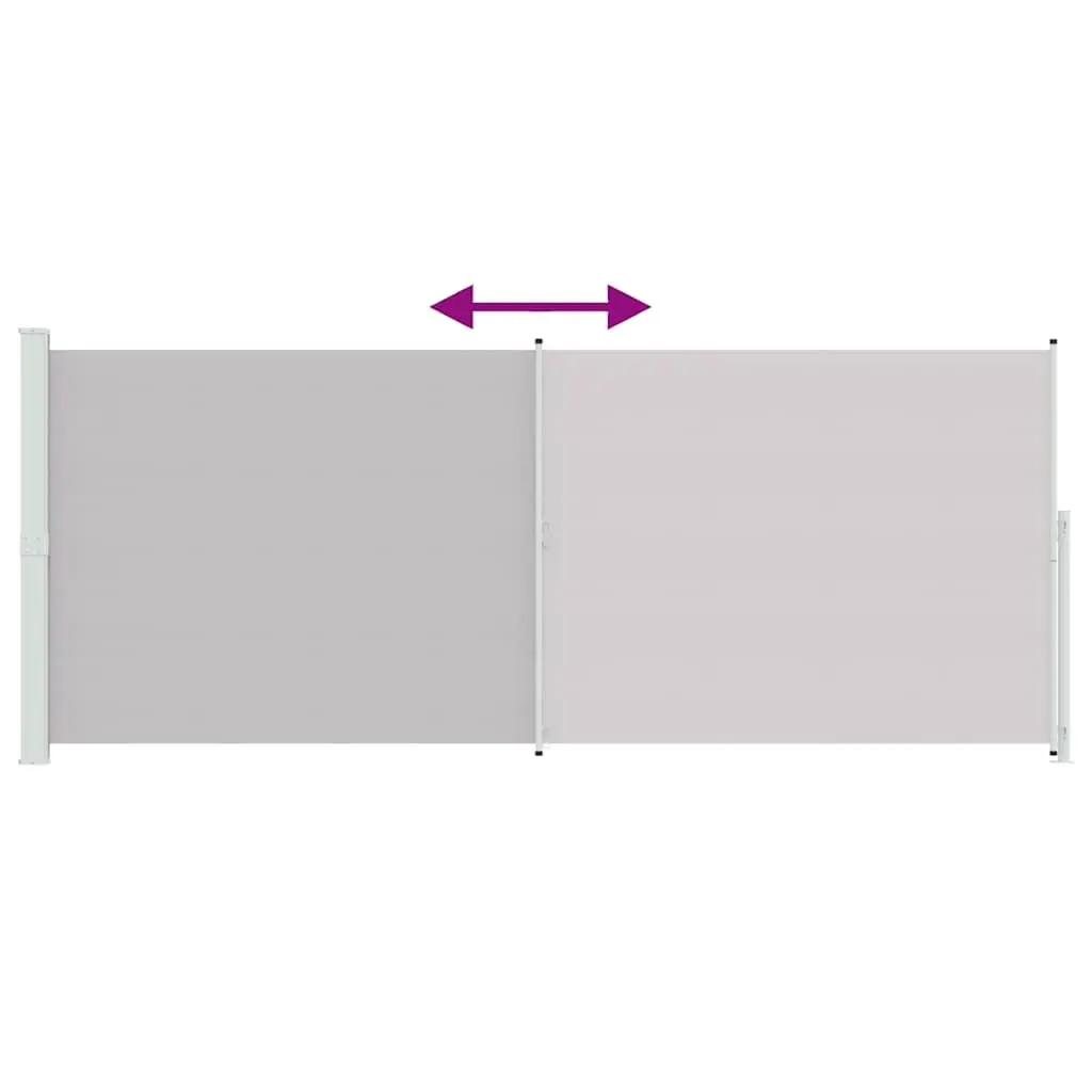 Retractable Side Awning Polyester 200x500cm Grey Outdoor Sunshade Privacy Screen