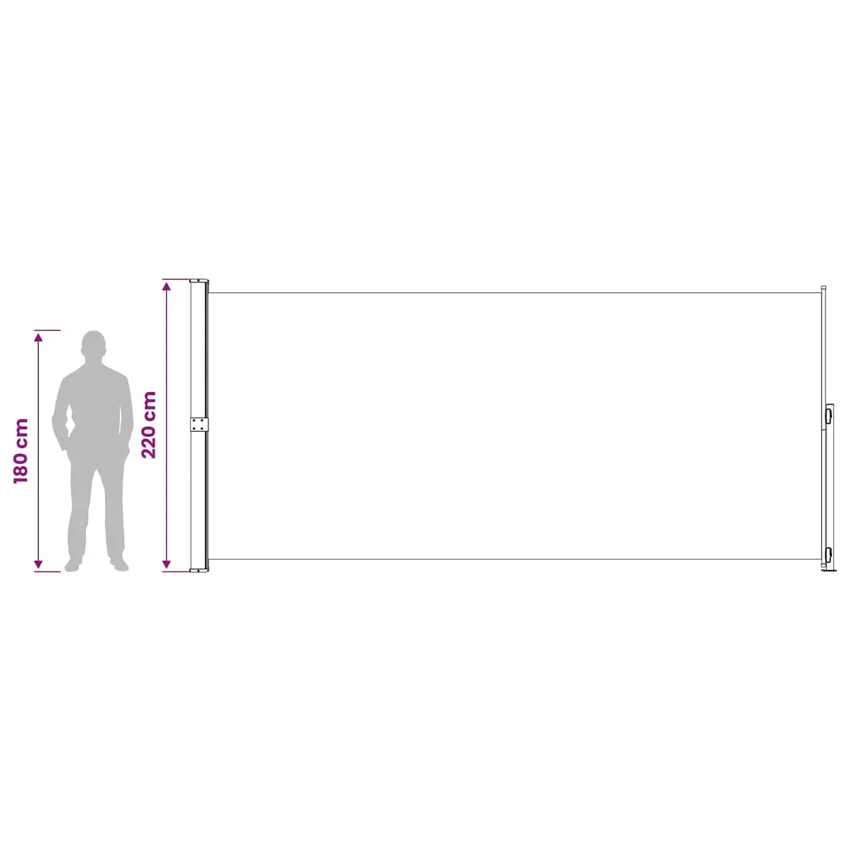 Retractable Side Awning 220x500cm for Outdoors