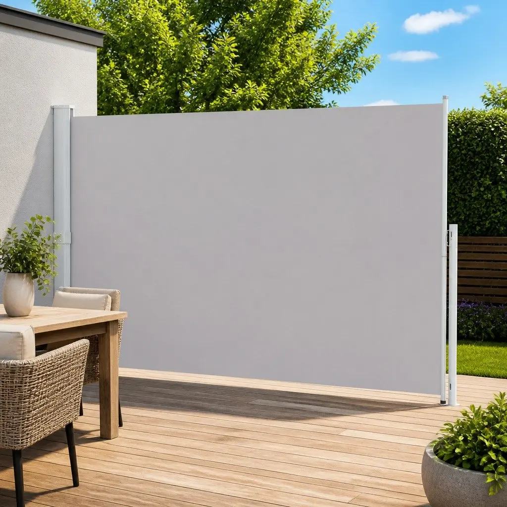 Patio Retractable Side Awning 220x500cm Grey