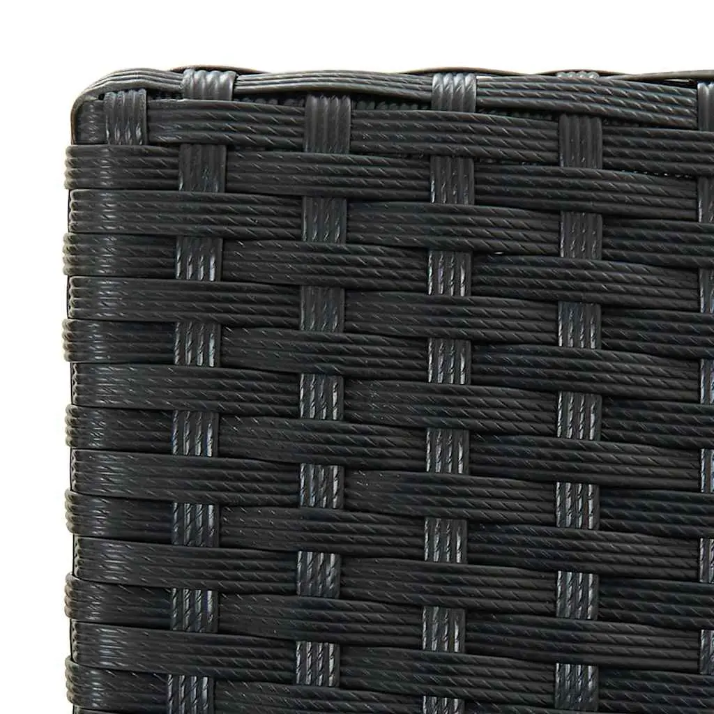 Black Poly Rattan Bar Stools with Cushions