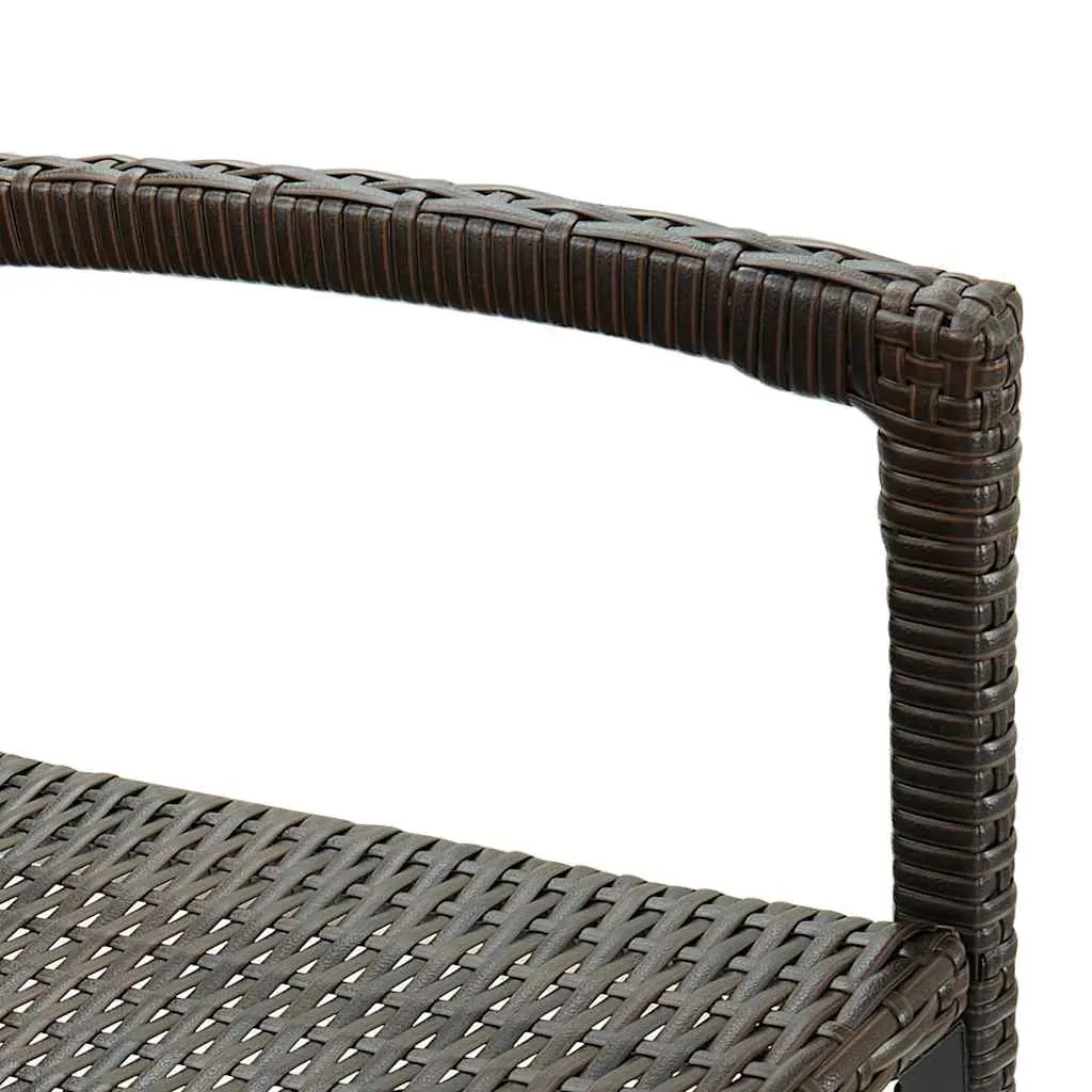 Outdoor Bar Stools 2-Pack Brown Rattan Seating
