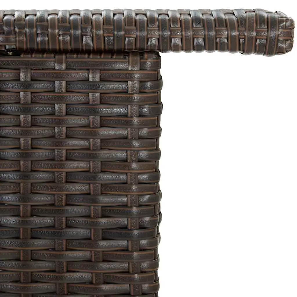 Outdoor Bar Table Powder-coated Steel 2-Tier Brown