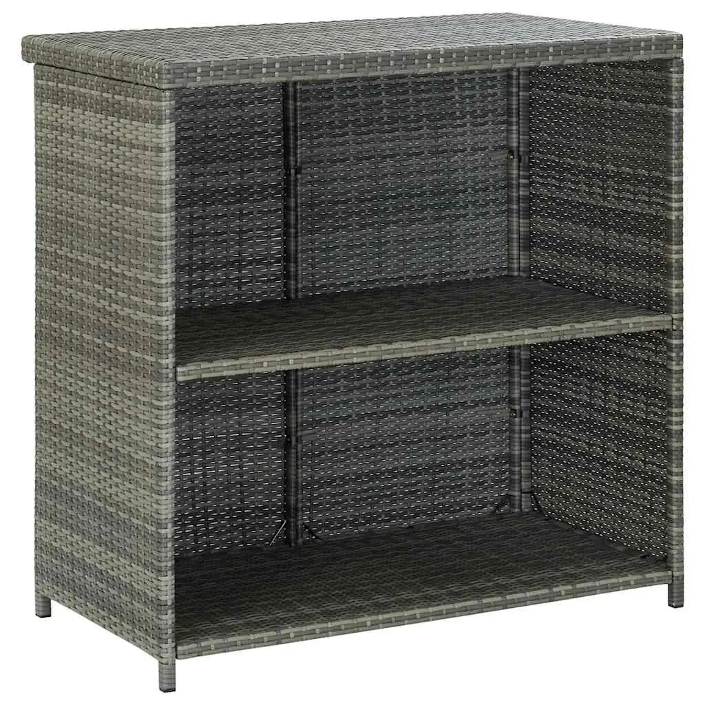 Grey Poly Rattan Bistro Table and Stool Set