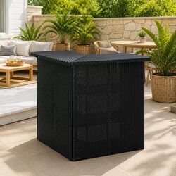 Corner Bar Table with Storage Shelves Black Kitchen Dining Bistro Furniture