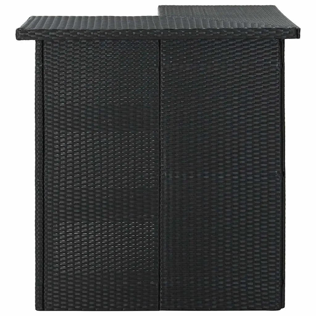 Black Corner Bar Table with Storage Shelves