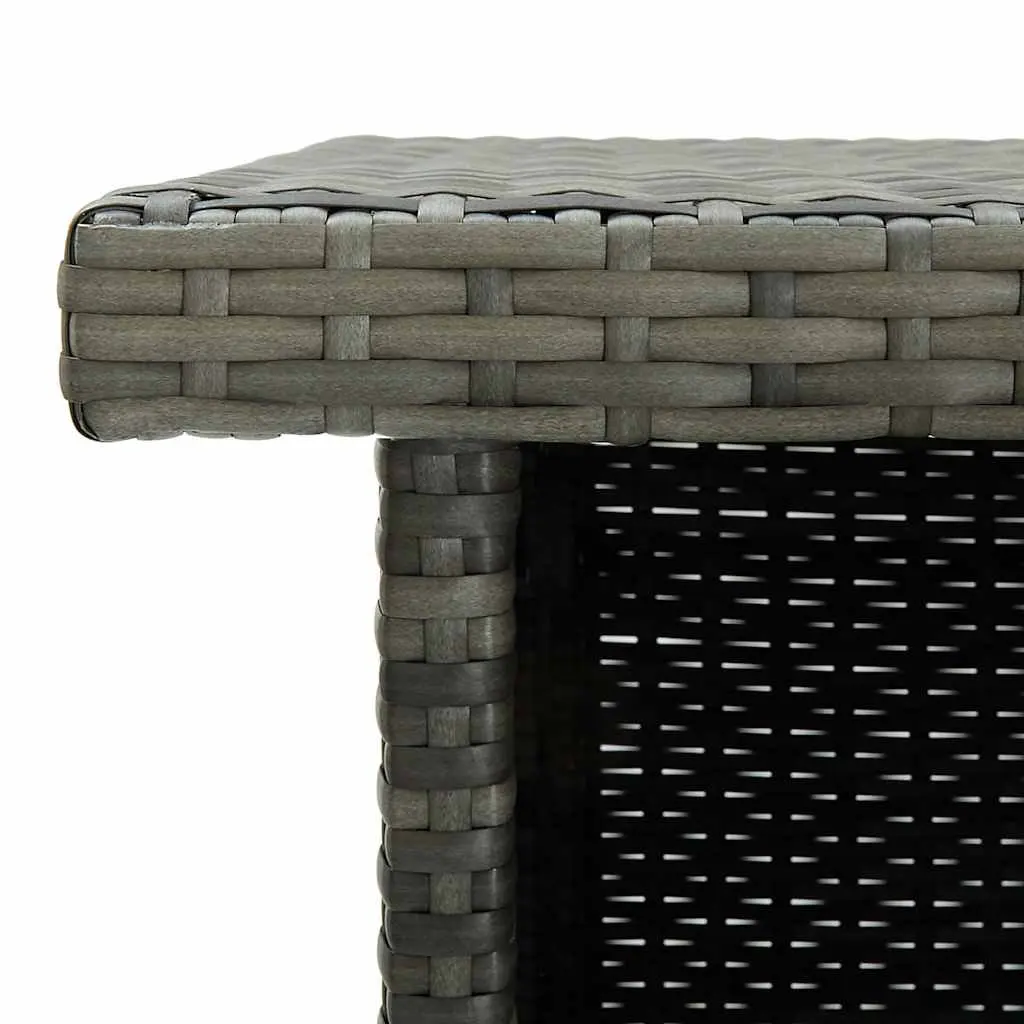 Grey Corner Bar Table with Storage Shelves