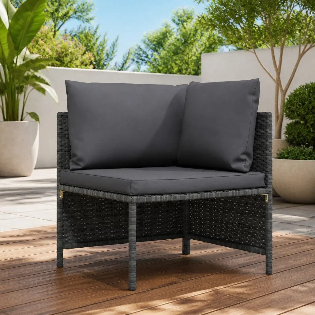 Grey Outdoor Sectional Corner Sofa with Durable PE Rattan