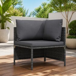 Grey Outdoor Sectional Corner Sofa with Durable PE Rattan