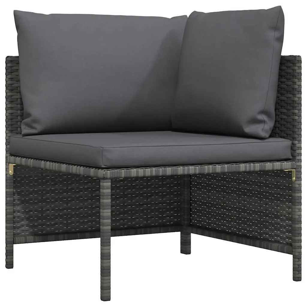 Grey Outdoor Sectional Corner Sofa with Durable PE Rattan