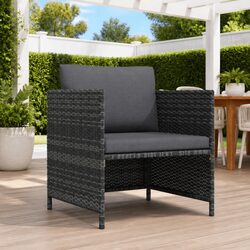 Premium Outdoor Sectional Sofa Grey Poly Rattan Lounge