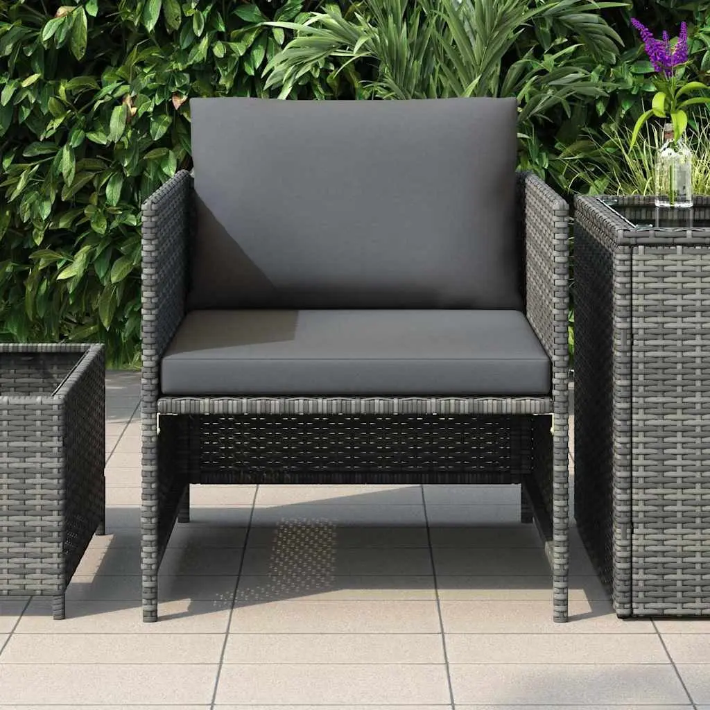 Outdoor Sectional Sofa Unit Grey PE Rattan Modular Garden Lounge Seating
