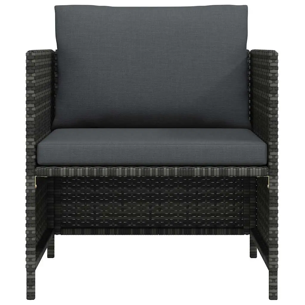 Outdoor Sectional Sofa Unit Grey PE Rattan Modular Garden Lounge Seating