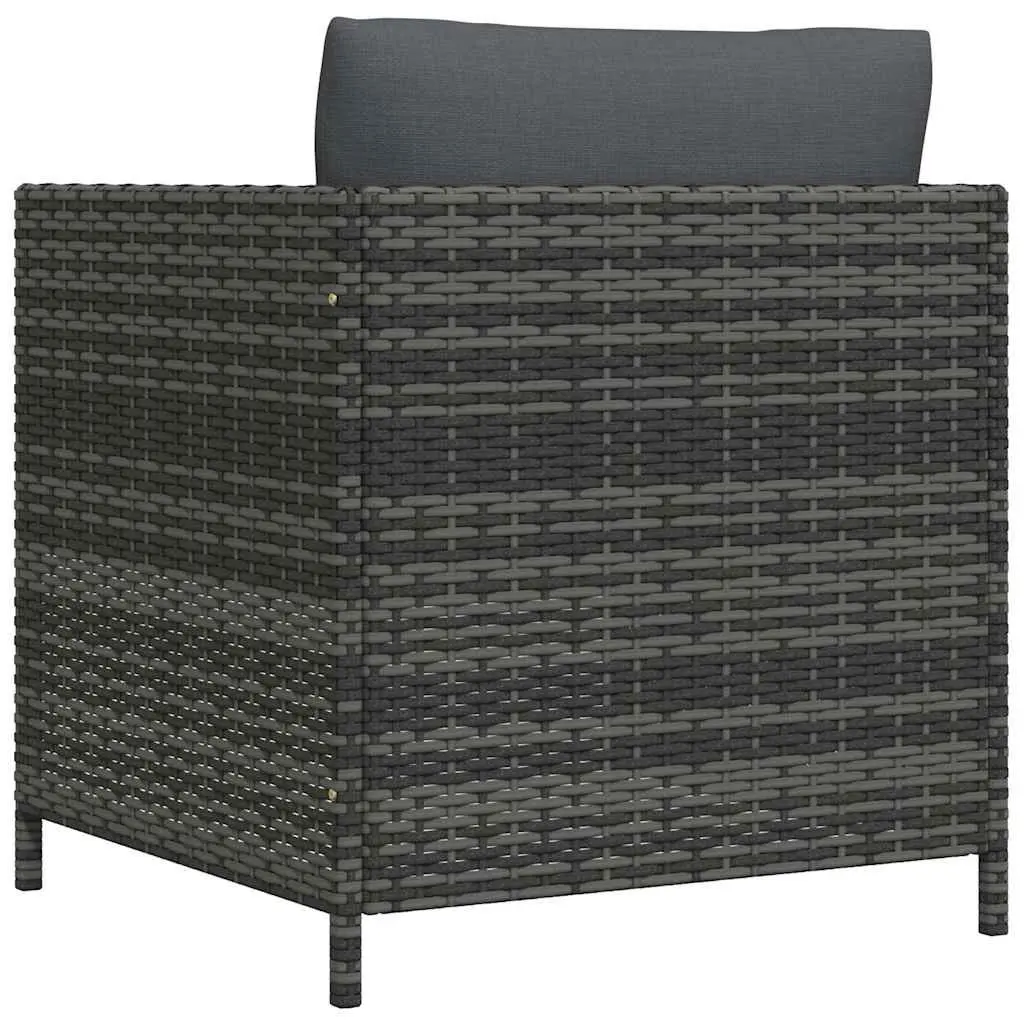 Outdoor Sectional Sofa Unit Grey PE Rattan Modular Garden Lounge Seating