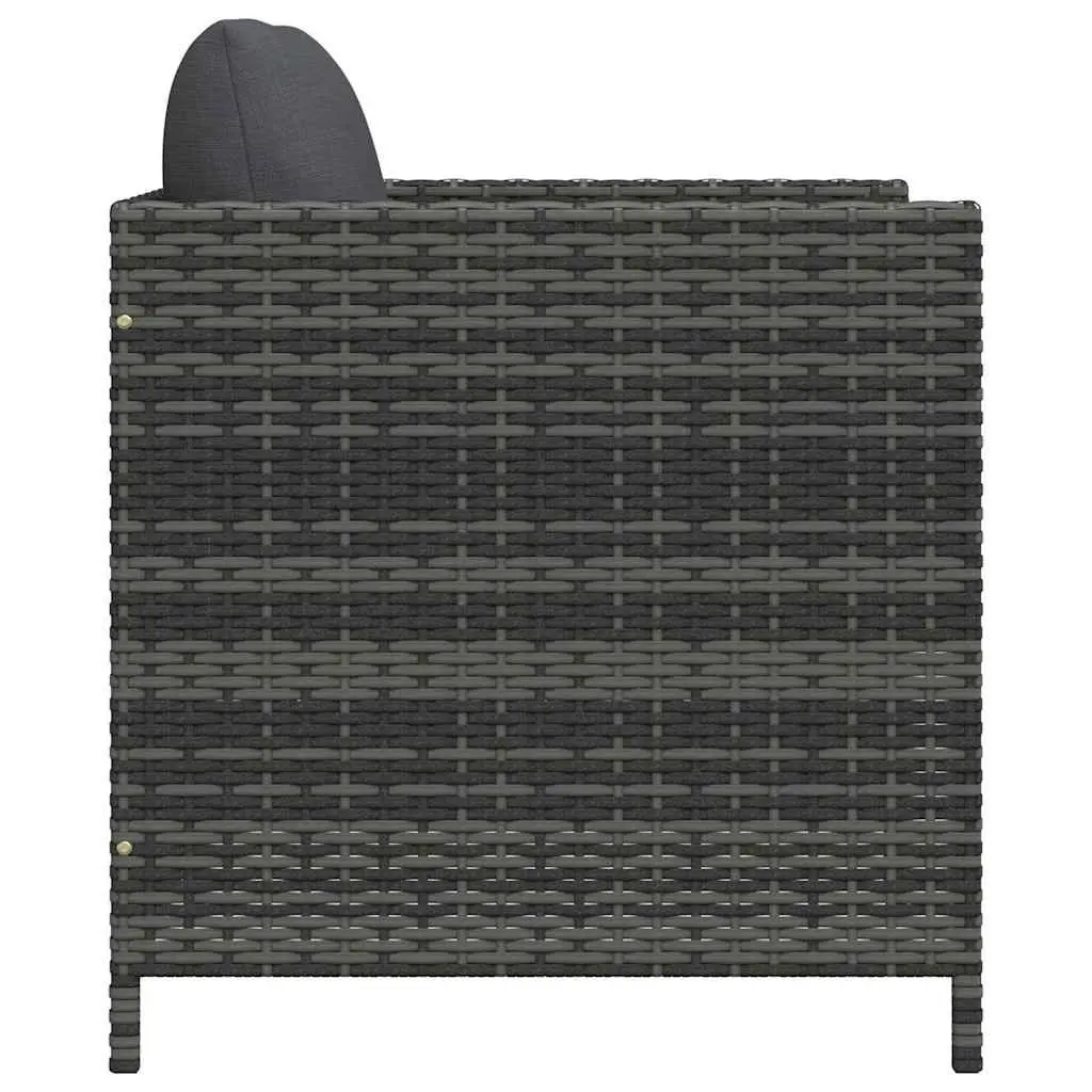 Outdoor Sectional Sofa Unit Grey PE Rattan Modular Garden Lounge Seating
