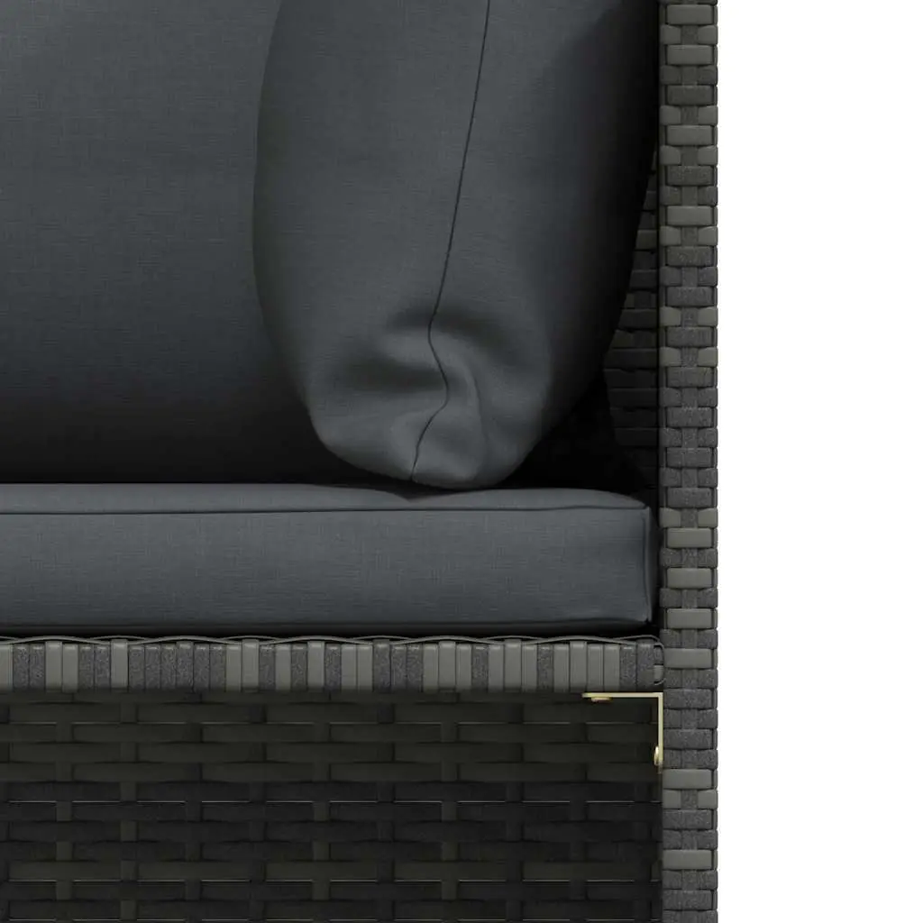 Outdoor Sectional Sofa Unit Grey PE Rattan Modular Garden Lounge Seating