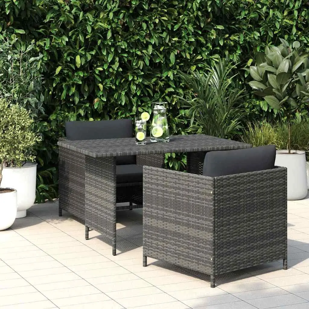Grey Poly Rattan Dining Table for Outdoor Spaces