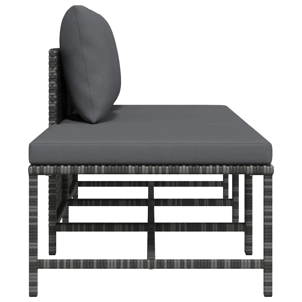 Grey Poly Rattan 3 Piece Outdoor Sofa Set