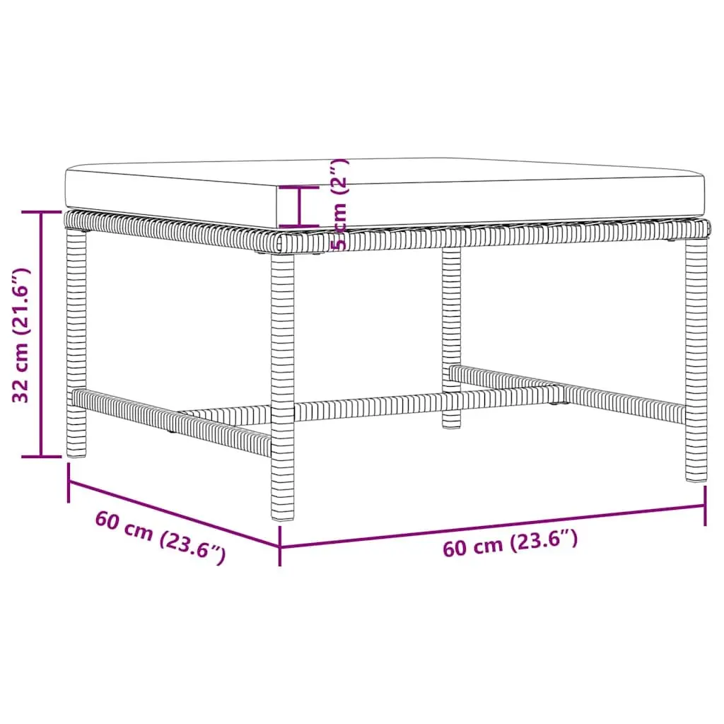 Garden Lounge Set Poly Rattan 4 Piece Outdoor Patio Sofa Set Grey