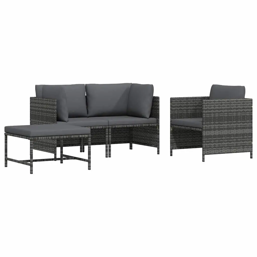 4-Piece Outdoor Sectional Sofa Set in Grey