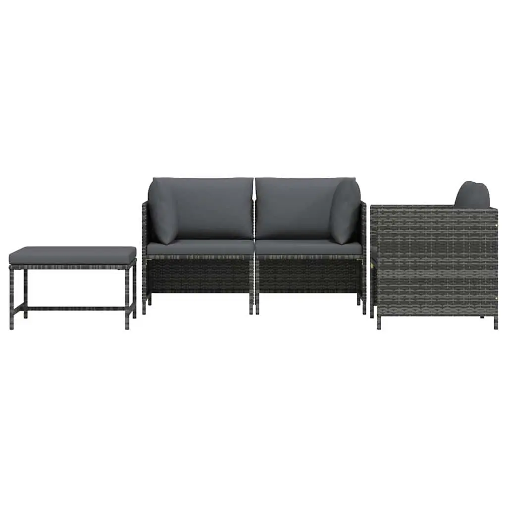 4-Piece Outdoor Sectional Sofa Set in Grey